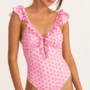 LoveShackFancy Tibbie One-Piece Swimsuit - Pink Divine